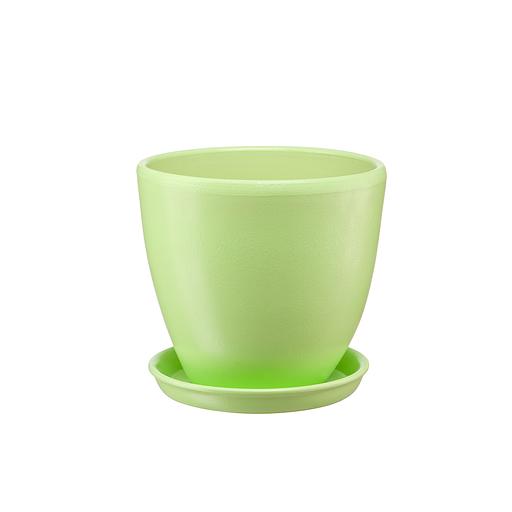 Керамический горшок "Бутон" с подставкой, 2,4л., Д173 Ш173 В160, нежно-салатовый фото 1