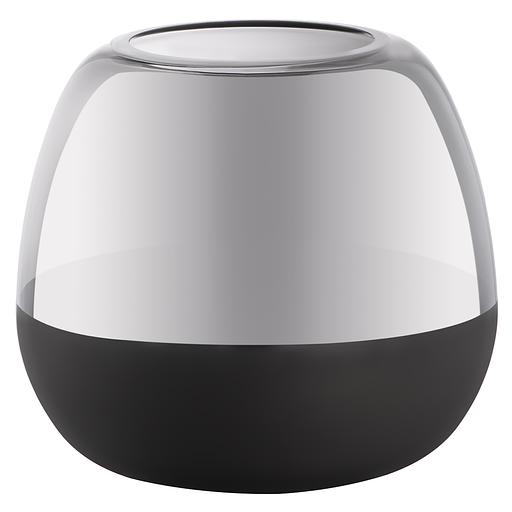 Декоративная ваза из стекла с напылением, Д240 Ш240 В230, серо-черный фото 1