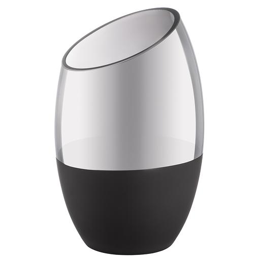 Декоративная ваза из стекла с напылением, Д145 Ш145 В230, серо-черный фото 1