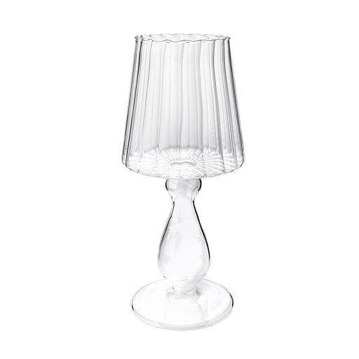 Декоративный подсвечник из цветного стекла, Д110 Ш110 В255, белый фото 1