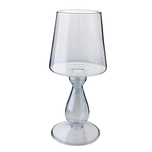 Декоративный подсвечник из цветного стекла, Д110 Ш110 В255, голубой фото 1