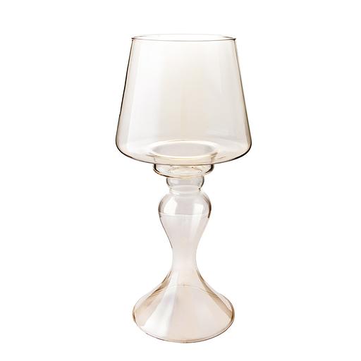 Декоративный подсвечник из цветного стекла, Д138 Ш138 В310, шампань фото 1