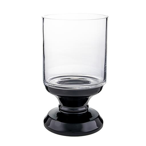 Декоративный подсвечник из цветного стекла, Д150 Ш150 В255, бело-черный фото 1