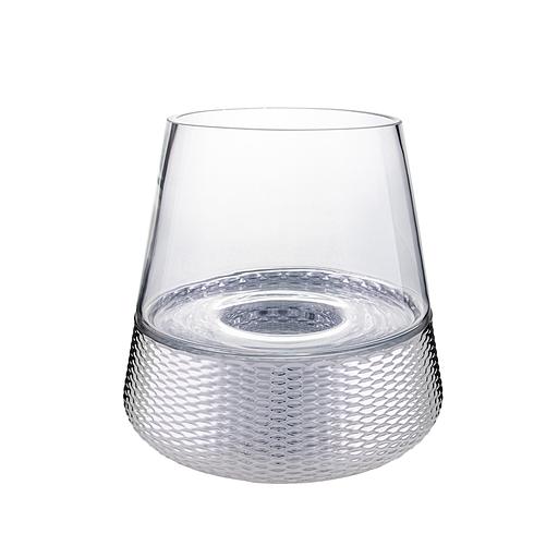 Декоративный подсвечник с cеребряным напылением, Д200 Ш200 В200, бело-серебристый фото 1