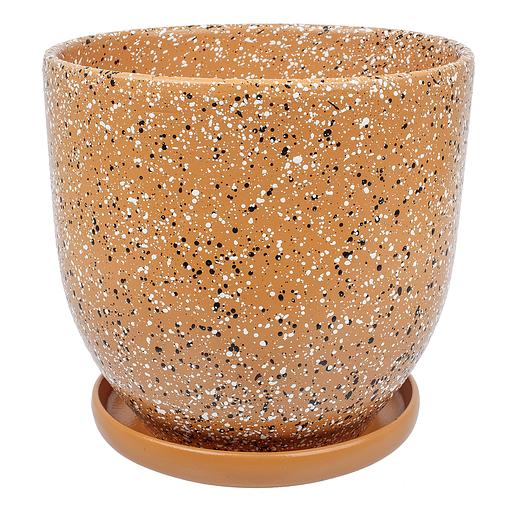 Керамический горшок Терраццо с подставкой, 4,7 л., Д215 Ш215 В200, терракотовый фото 1