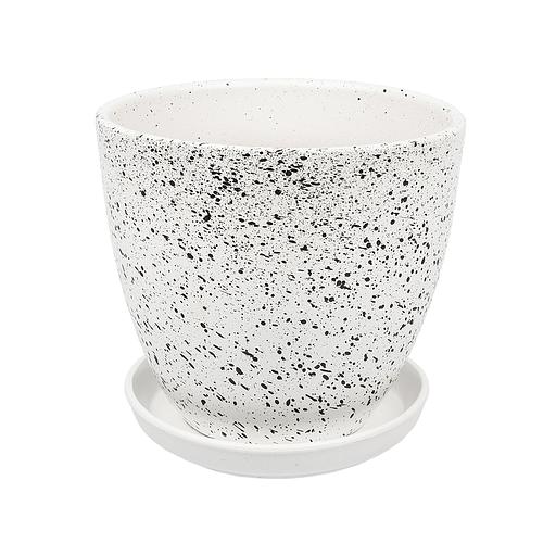 Керамический горшок Терраццо с подставкой, 2,4 л., Д175 Ш175 В158, белый фото 1