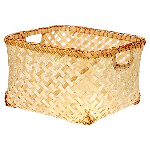 Корзина стеллажная "Натуральное плетение", Д310 Ш310 В210, натуральный фото 1