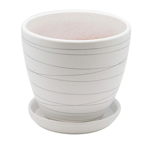 Керамический горшок с подставкой, 2,4л., Д175 Ш175 В160, белый, артикул 558612014 фото 1