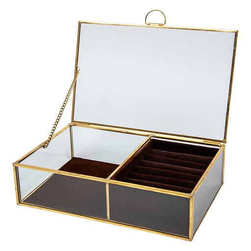 Стеклянная шкатулка для ювелирных украшений, Д200 Ш127 В50 фото 1