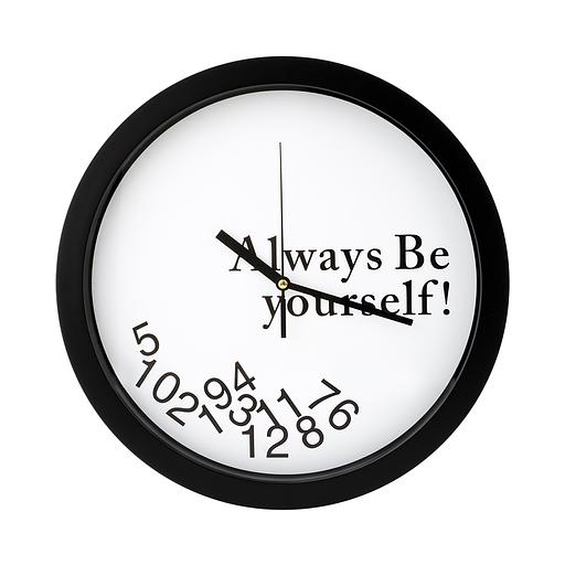 Часы настенные "Всегда будь собой!" Д303 Ш303 В40, белый, чёрный фото 1