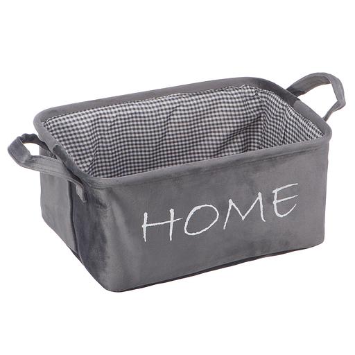 Корзина для хранения "Велюр" Д340 Ш220 В160, серый фото 1