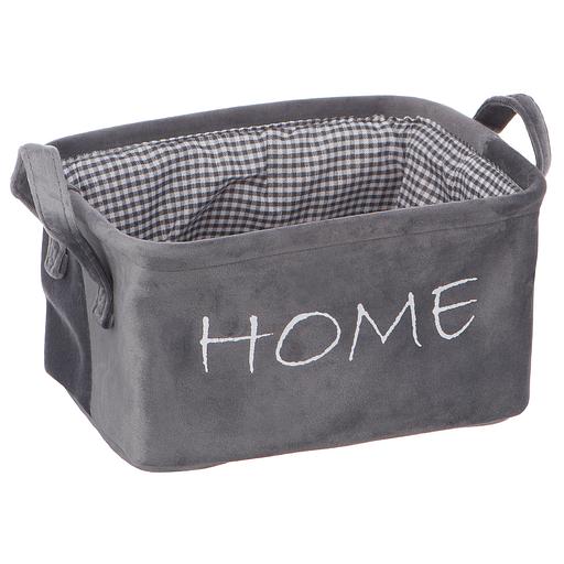 Корзина для хранения "Велюр", Д250 Ш190 В140, серый фото 1