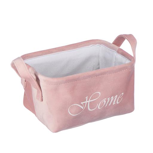 Корзина для хранения "Велюр", Д250 Ш190 В140, розовый фото 1