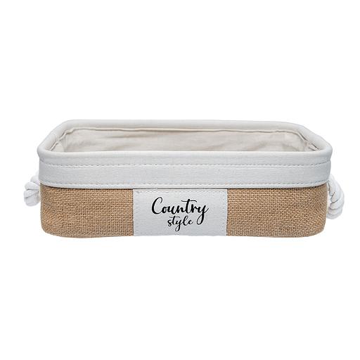 Корзина стеллажная с ручками "Кантри", Д320 Ш230 В100, бежевый фото 1