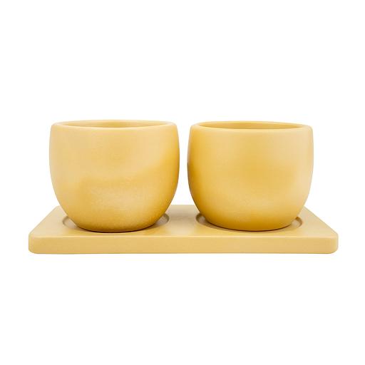 Набор горшков "Дуэт", 0,3л., желтый фото 1