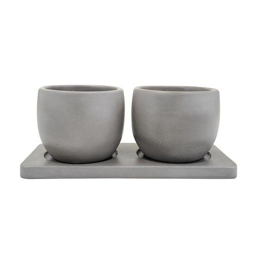 Набор горшков "Дуэт", 0,3л., серый фото 1