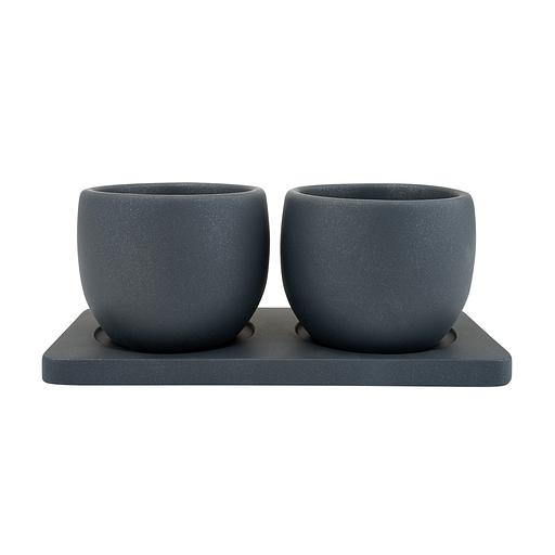 Набор горшков "Дуэт", 0,3л., антрацит фото 1
