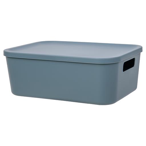 Корзина пластиковая для хранения "Оптима", Д265 Ш185 В100, синий фото 1