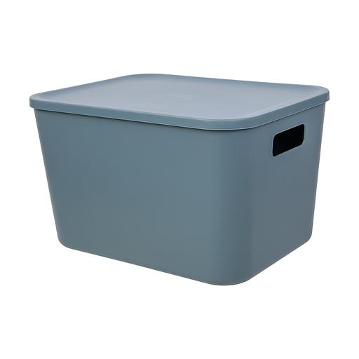 Корзина пластиковая для хранения "Оптима", Д325 Ш245 В200, синий фото 1