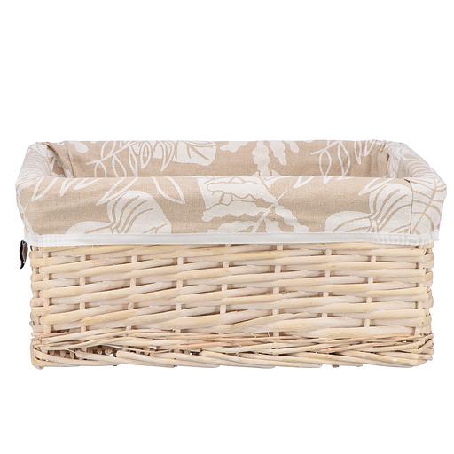 Корзина стеллажная "Листья", Д400 Ш310 В170, бежевая фото 1