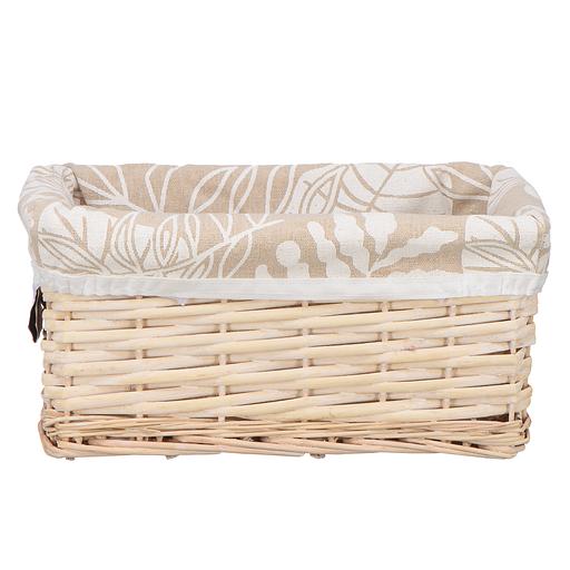 Корзина стеллажная "Листья", Д280 Ш190 В130, бежевая фото 1