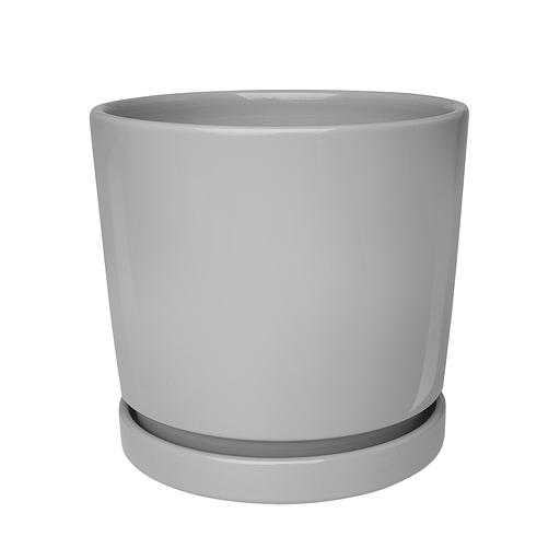 Керамический горшок "Клиф" с подставкой, 2,5л., Д170 Ш170 В160, серый фото 1