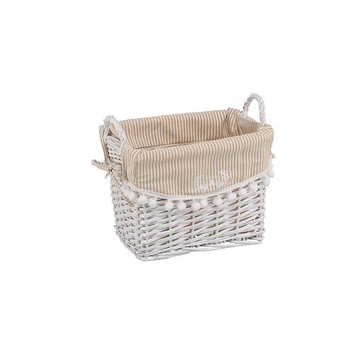 Корзина стеллажная высокая с ручками "Колокольчик", Д290 Ш200 В220, белый фото 1