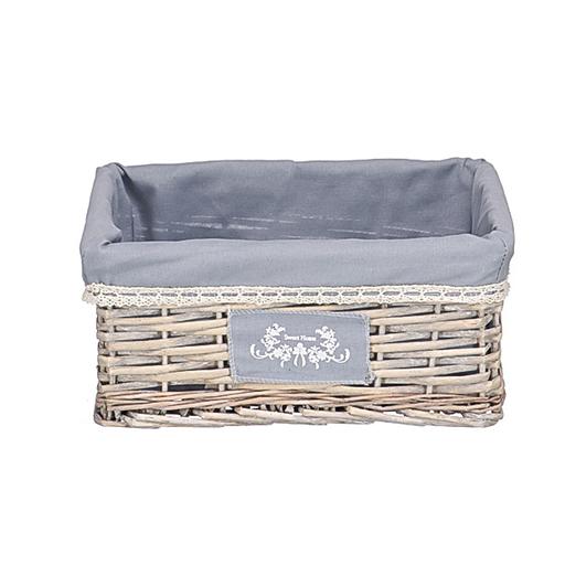 Корзина стеллажная "Лён", Д340 Ш250 В160, серый фото 1