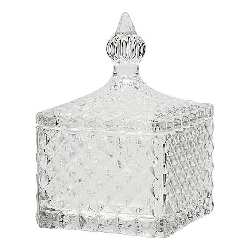 Стеклянная шкатулка с крышкой, Д80 Ш80 В115, прозрачный фото 1