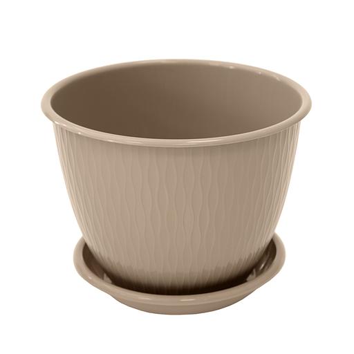 Пластиковый горшок "Корсика", D19, фрапе с поддоном фото 1
