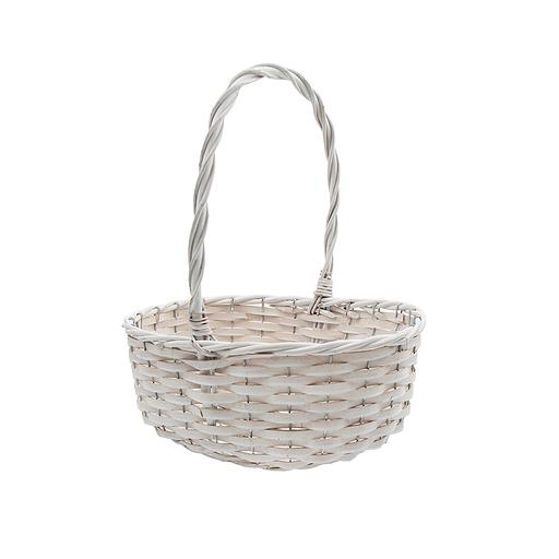 Корзина подарочная c ручкой овальная Д290 Ш200 В120, белый фото 1