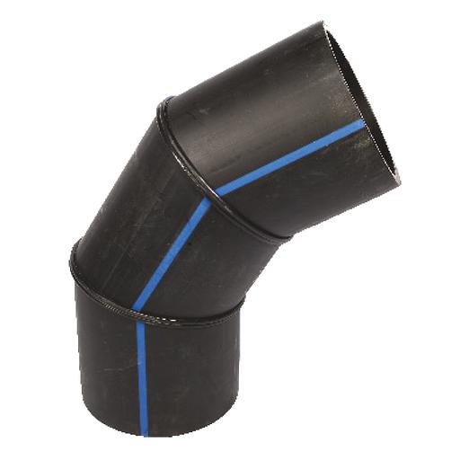 Отвод ПЭ 90º сварной 3-х сегментный, 75-90 гр, опт фото 1