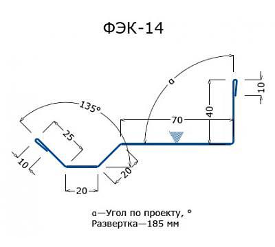 ФЭК-14 нащельник узла стыка панелей, доборный элемент ОПТ фото 1