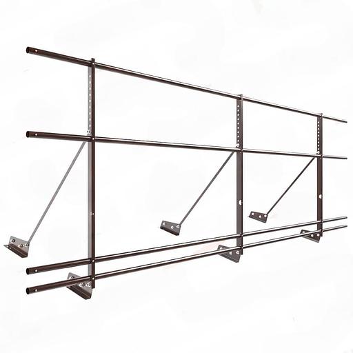 Ограждение декоративное NewLine H-90 см, 3 м, с двумя дополнительными трубами, для фальцевой кровли, коричневый шоколад RAL 8017 фото 1