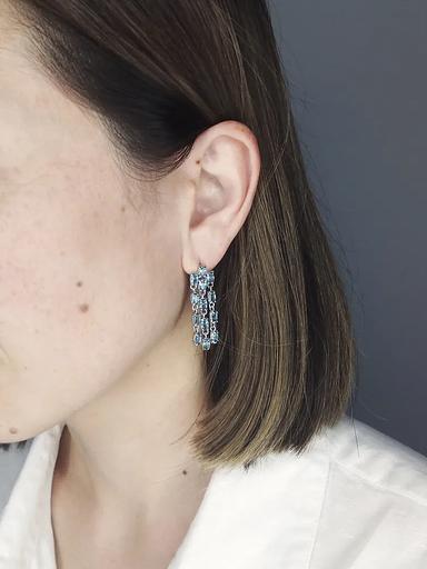Silver Moon Silver earrings 925 threaded with fianite фото 1