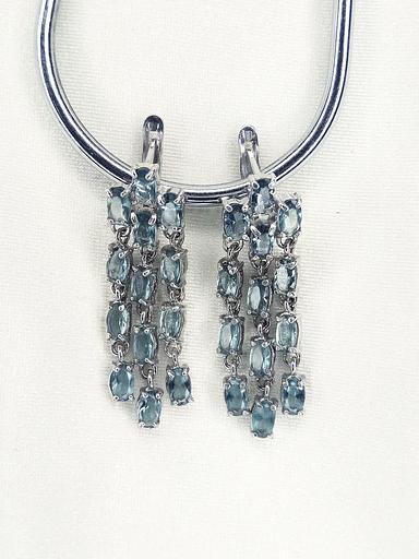 Silver Moon Silver earrings 925 threaded with fianite фото 2