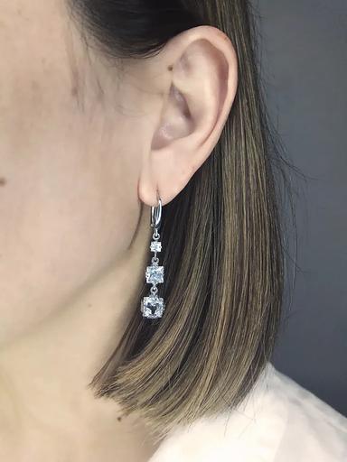 Silver Moon Silver earrings 925 threaded with fianite фото 1