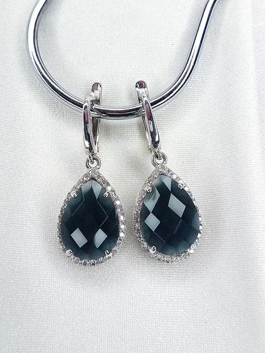 Silver Moon Серьги серебро 925 родированные с фианитами фото 2