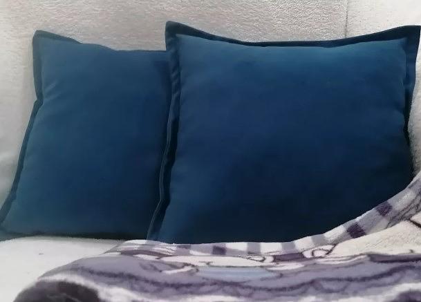 Декоративная подушка на диван 2 шт синий цвет ОПТ фото 4