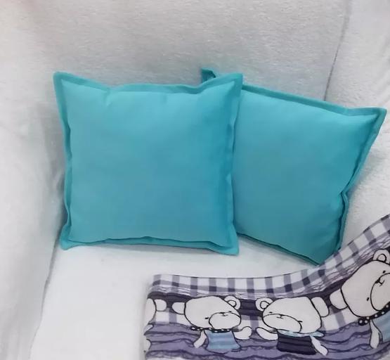 Декоративная подушка на диван 1 шт голубой цвет ОПТ фото 3