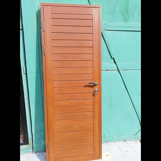 Дверь утеплённая 2200×880 мм цвет «8007» с горизонтальными вставками фото 1