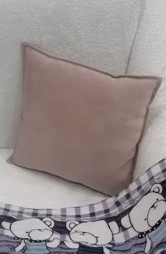 Декоративная подушка на диван 1 шт бежевый цвет ОПТ фото 1