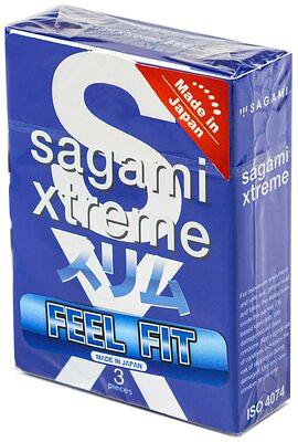 Презервативы SAGAMI Xtreme Feel Fit 3 шт супер облегающие, опт фото 1