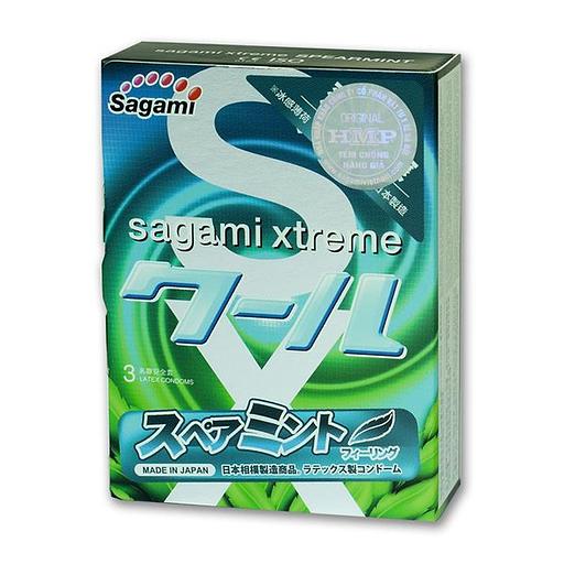 Презервативы SAGAMI Xtreme Mint 3 шт латексные со вкусом мяты, опт фото 1