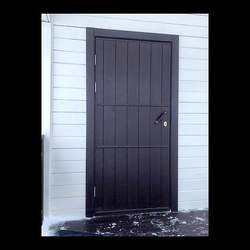 Дверь из дерева утепленная c пропиткой в цвет (чёрная) фото 1