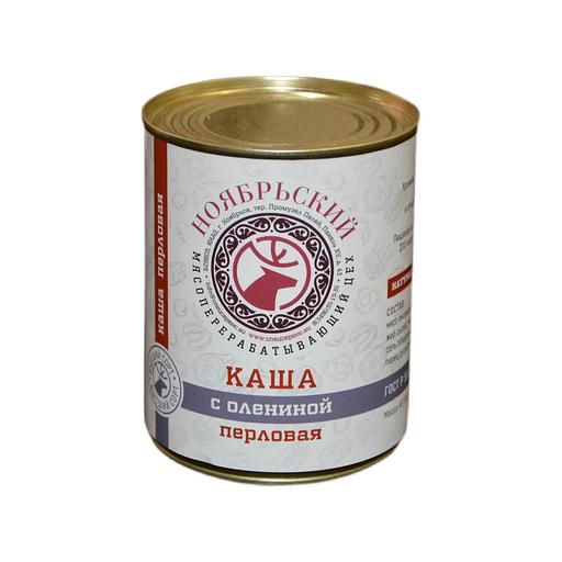 Консервы мясорастительные высший сорт Каша перловая с олениной, 340 г ГОСТ Р 55333-2012, опт фото 1