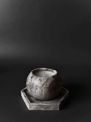 Свеча ароматическая Marmor gypsum Ball в гипсовом подсвечнике фото 1