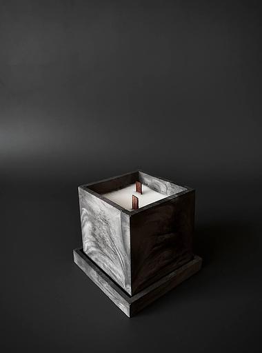 Свеча ароматическая Marmor gypsum Square в гипсовом подсвечнике фото 1