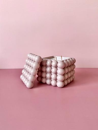 Свеча ароматическая Soft pink Marbles в гипсовом подсвечнике фото 1