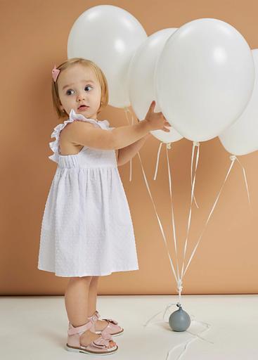 Платье для девочки с бантом цвет белый молочный ОПТ фото 2